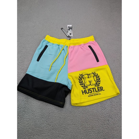 Reason Other - Reason Hustler Shorts Mens Large Multi Color Yellow Pink Blue Black Streetwear